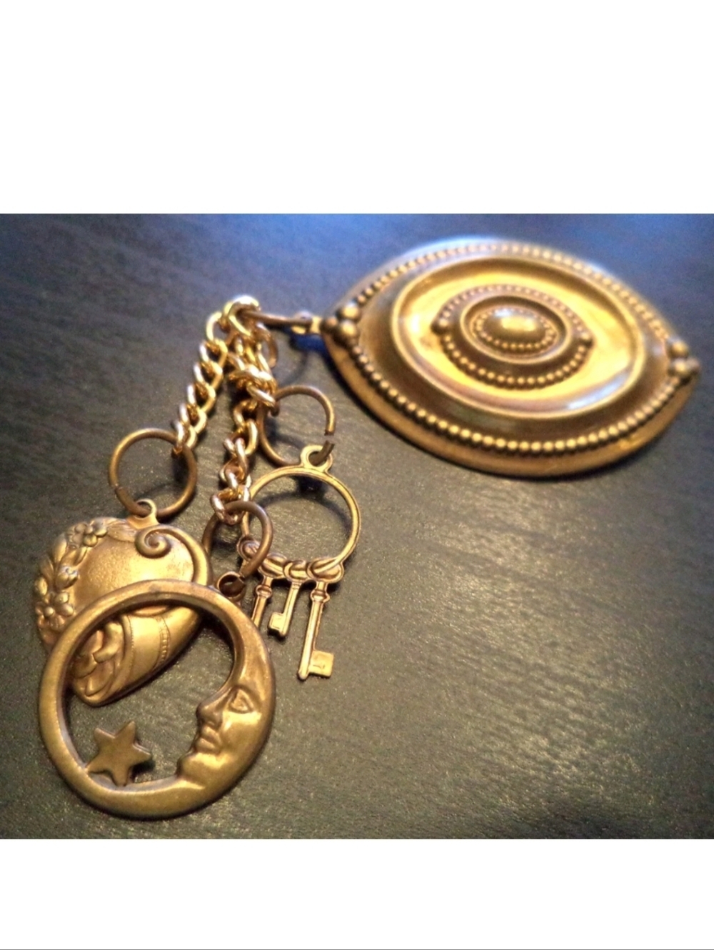 Antique Repurposed Celestial Chatelaine Brooch - Picture 3 of 8